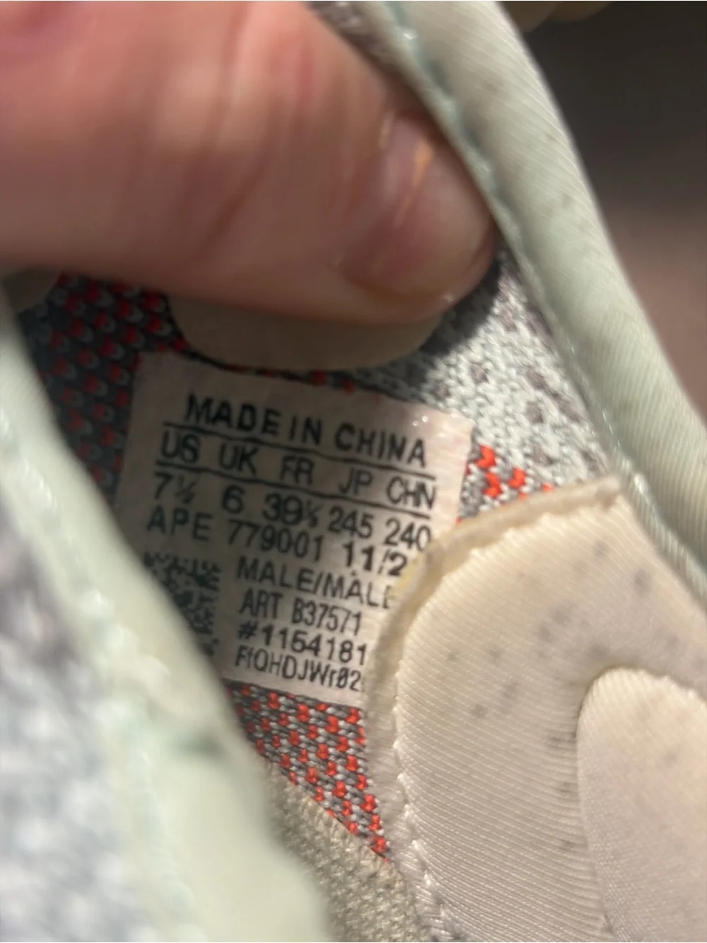 Yeezy Boost 350 V2 Light Gray Knit Sneakers with Orange Stripe
